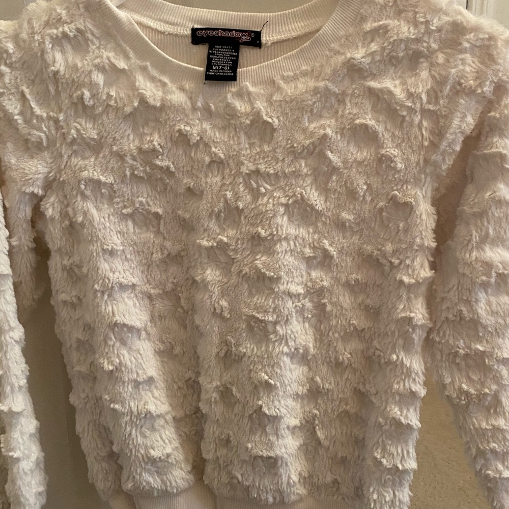 Faux fur sweatshirt